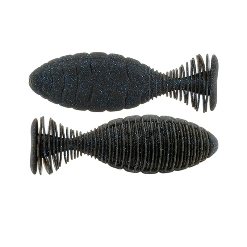 Jackall Worm Shibo Flat 4.8inch Dark Green PumpkinBlue Flake