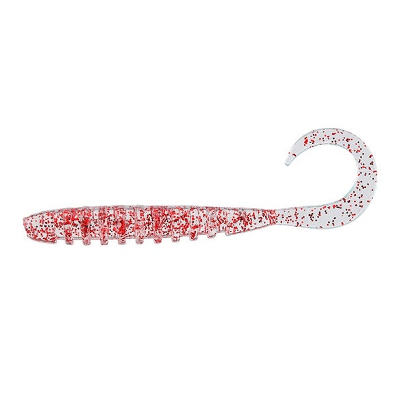 Jackall Worm Tide Curly 2.0inch Clear Red Flake