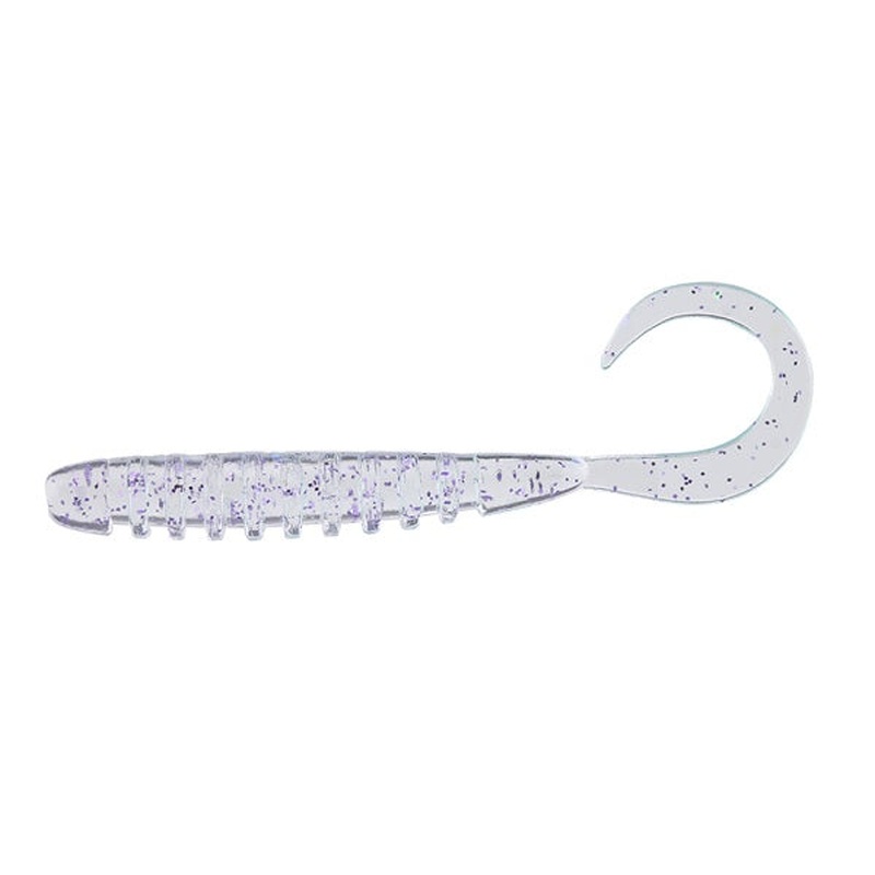 Jackall Worm Tide Curly 2.8inch Clear Prism Neon