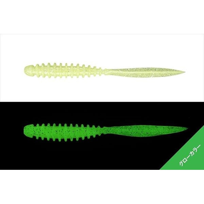 Jackall Worm Peke Ring 2.0inch Glow Chart Silver Flake