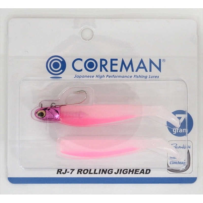 Coreman Worm RJ-7 Rolling Jig Head #012 Pink Head/Pink Pearl