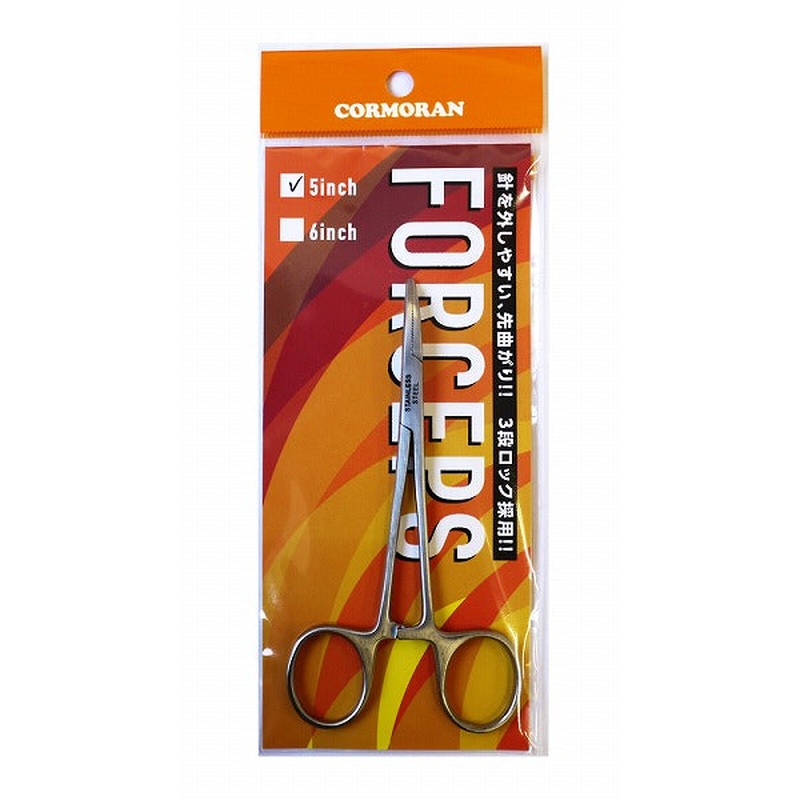 Cormoran Forceps Curve 5 inch Silver