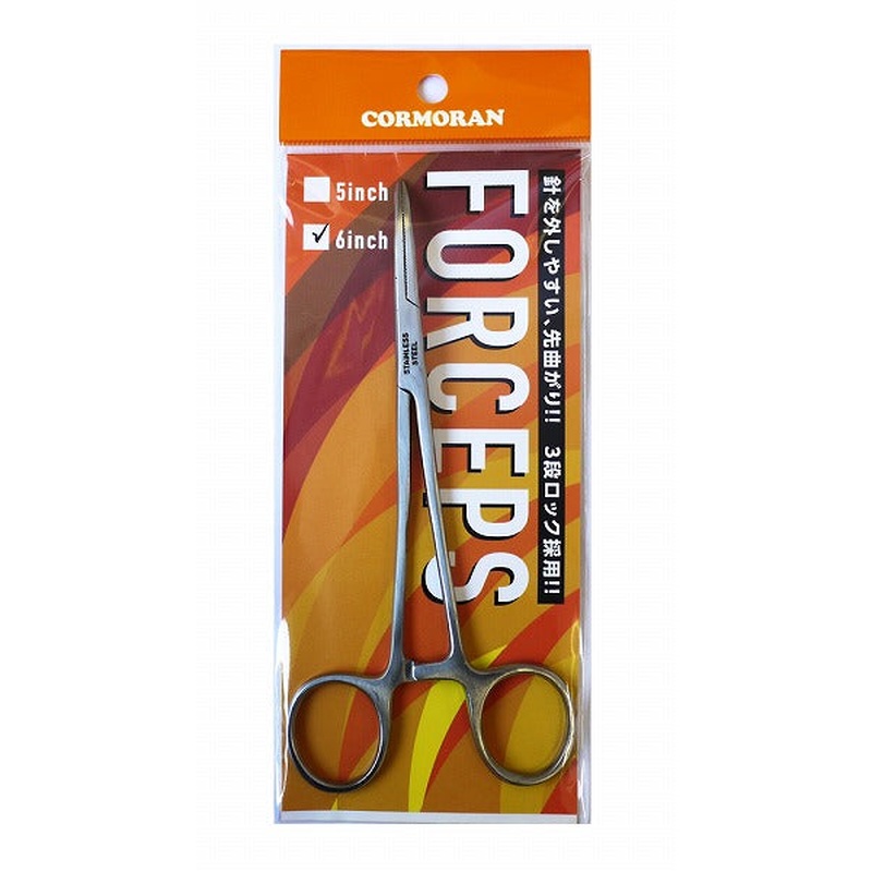 Cormoran Forceps Curve 6 inch Silver