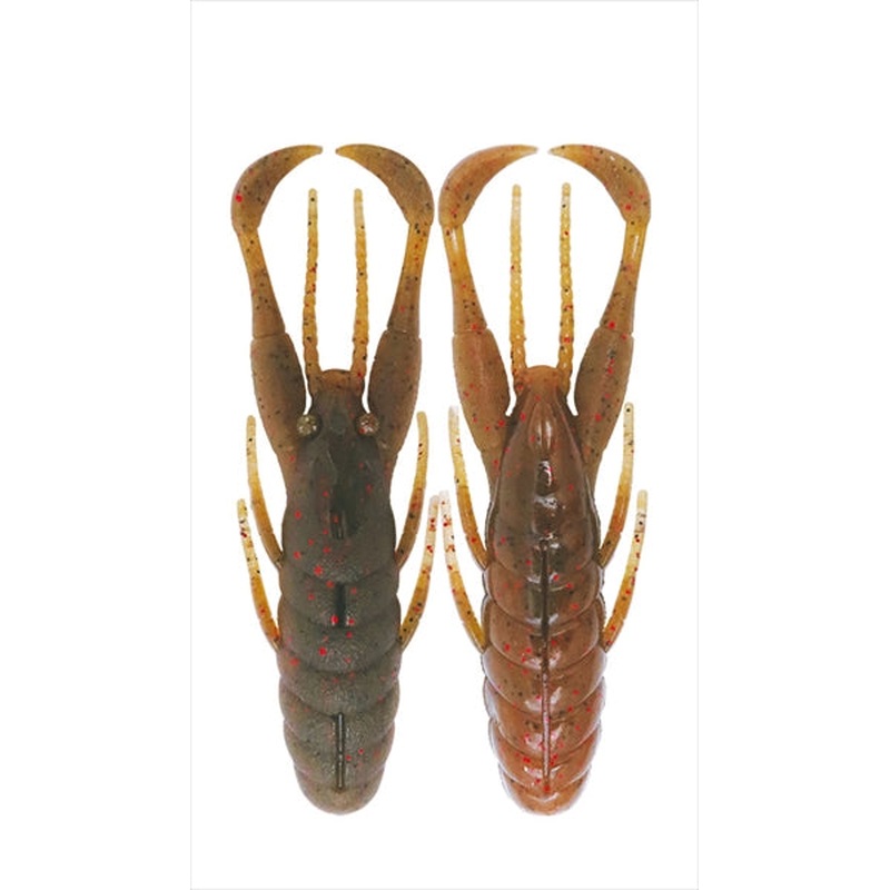 Bottomup Worm Hurry Slide 3.3inch Green Pumpkin Red Flake/Shrimp Miso