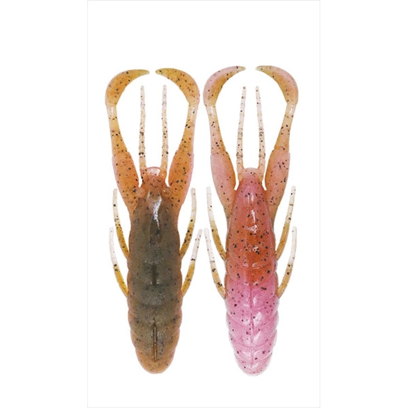 Bottomup Worm Hurry Slide 3.3inch Light Green Pumpkin Pink