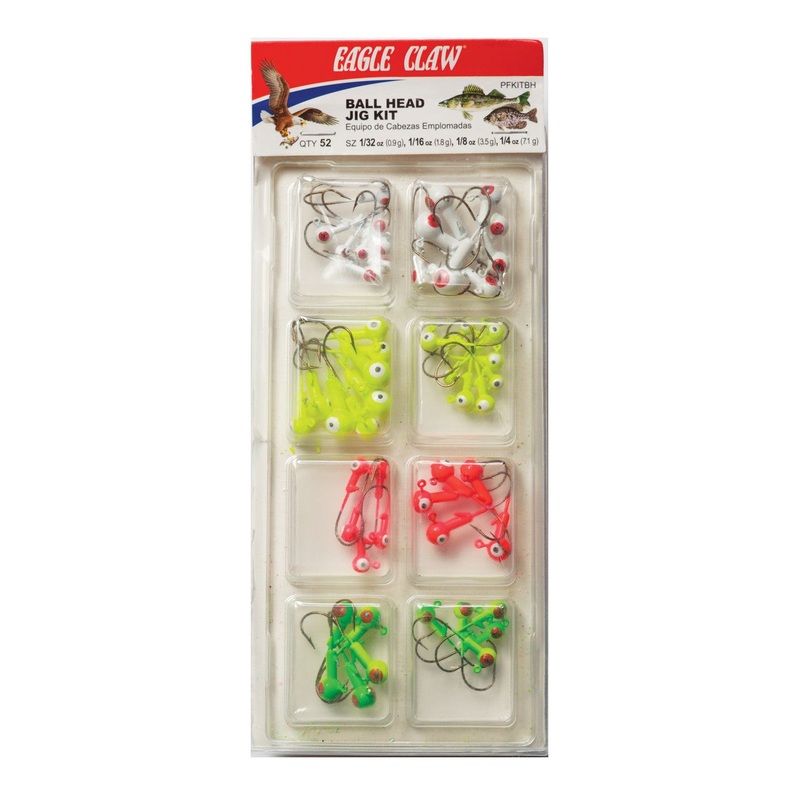 Eagle Claw Ball Head Jig Kit 52-Piece Jighead Assortment