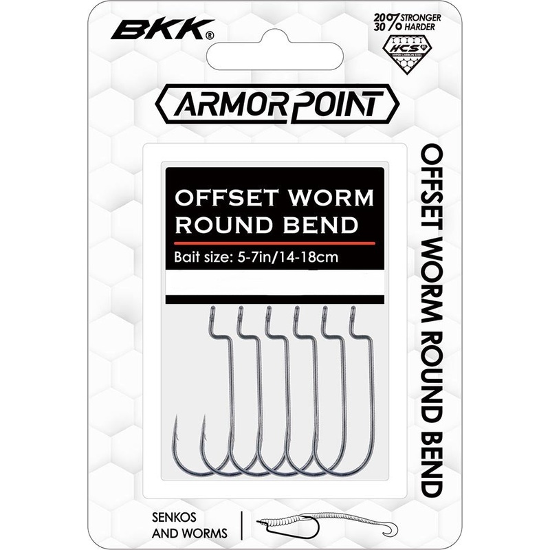 BKK Armor-Point Offset Round Bend Worm Hooks