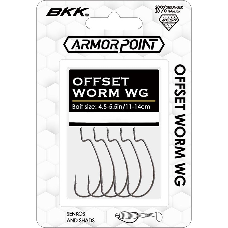BKK Armor-Point Offset Wide Gap Worm Hooks