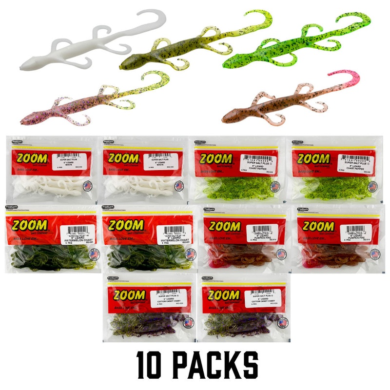 Zoom Lizard Creature Bait  10 Packs - BLOWOUT