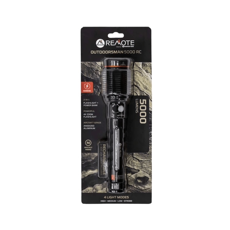 REMOTE OUTDOORSMAN 5000 LUMEN/POWERBANK RECHARGEABLE FLASHLIGHT