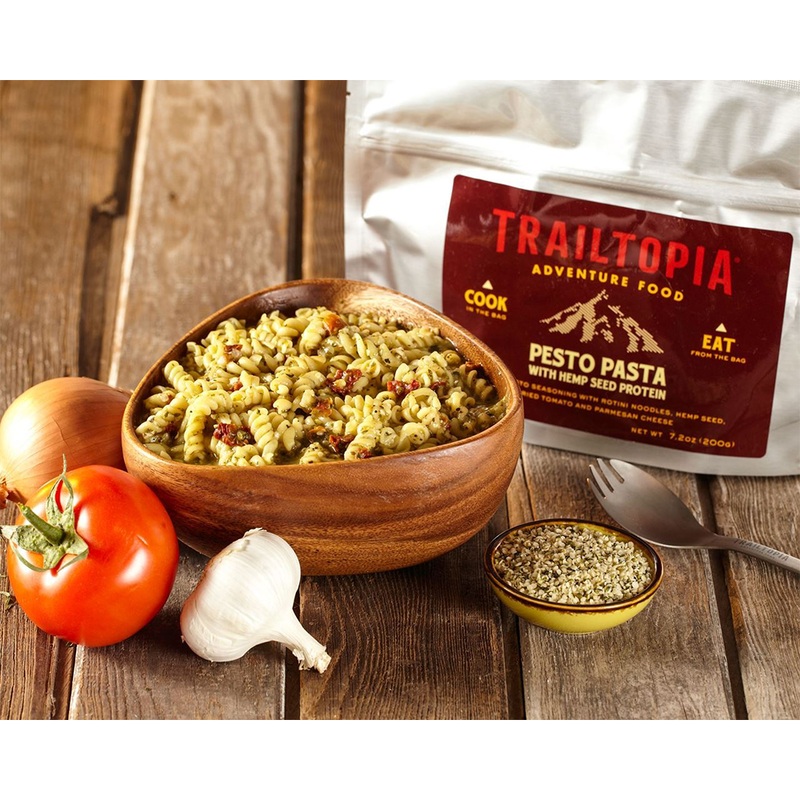 Pesto Pasta with Hemp Seed Protein