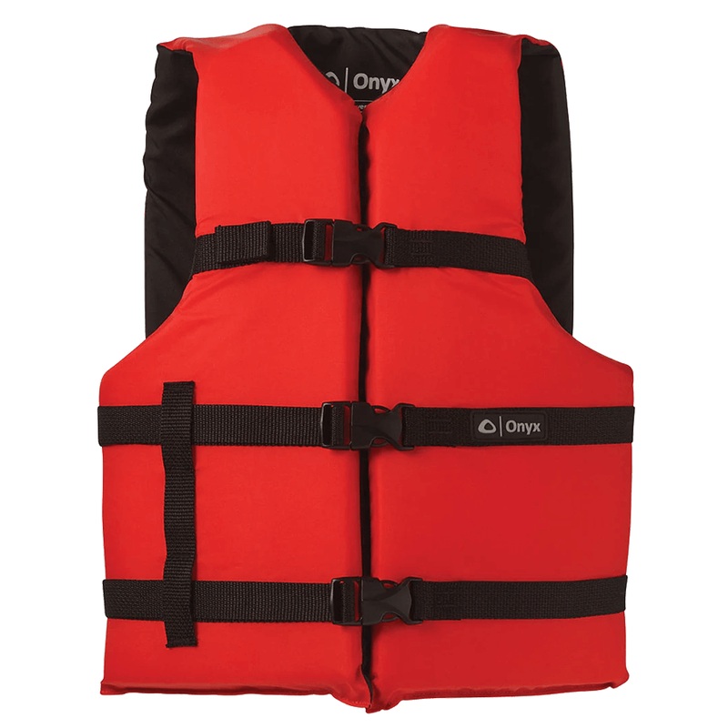 ONYX ADULT GENERAL PURPOSE LIFE JACKET - RED - OVERSIZE