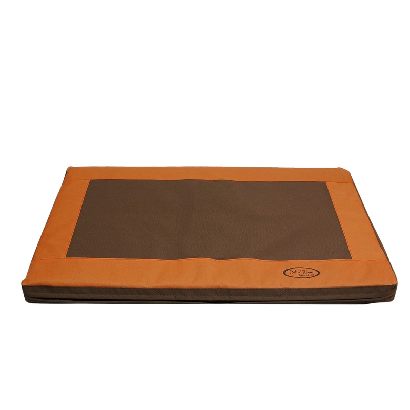 MUD RIVER MEMORY FOAM LOUNGE CRATE CUSHION - BROWN/ORANGE
