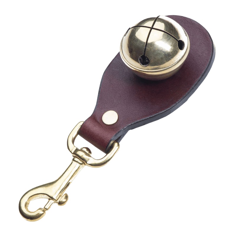 MENDOTA PET LEATHER SNAP BELL - CHESTNUT