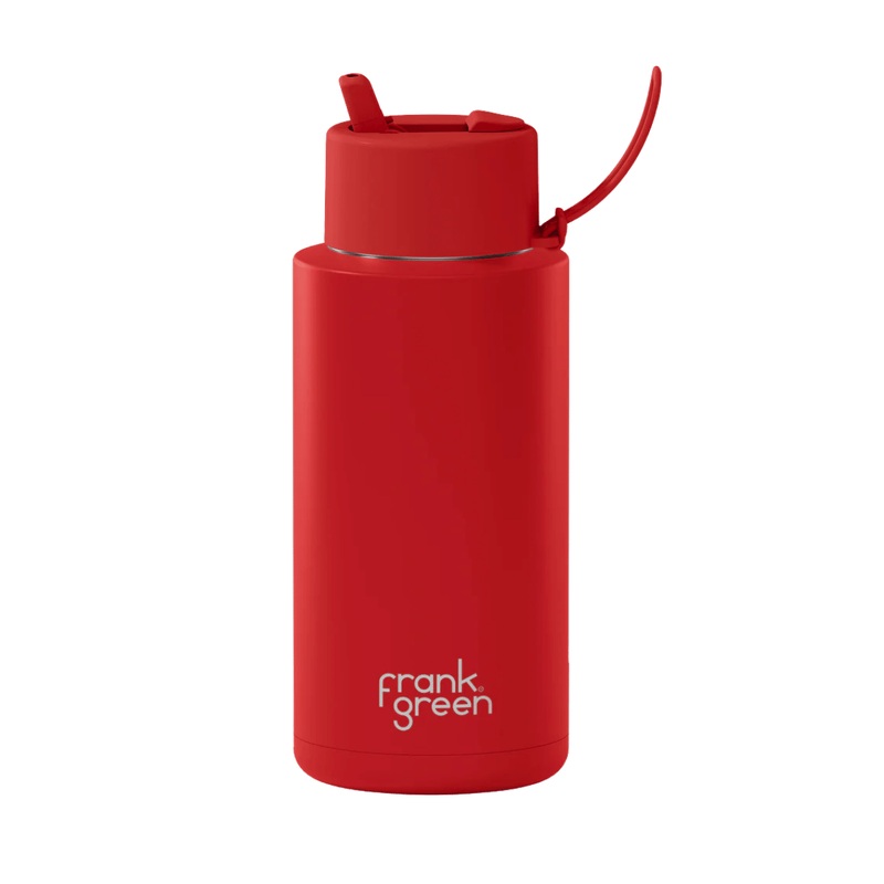FRANK GREEN REUSABLE BOTTLE WITH FLIP STRAW 34OZ/1L