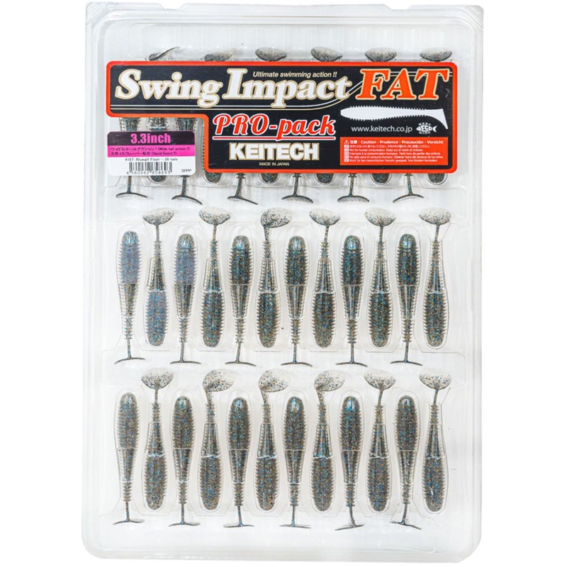 Keitech Fat Swing Impact 3.3 inch Soft Paddle Tail Swimbait - 30 Bait Pro Pack