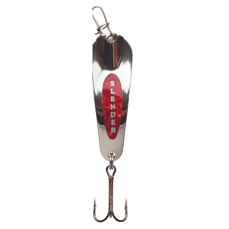 CUSTOM JIGS & SPINS SLENDER SPOON 1/4 OZ - SILVER/RED