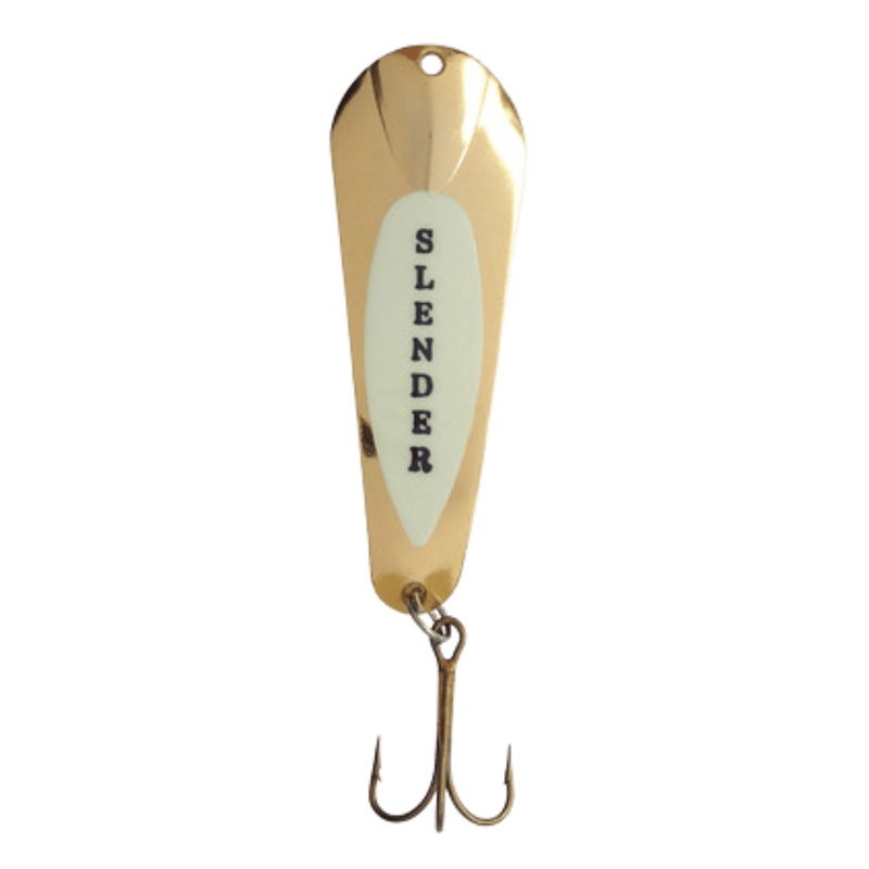 CUSTOM JIGS & SPINS SLENDER SPOON 1/8 OZ - GOLD/CHART