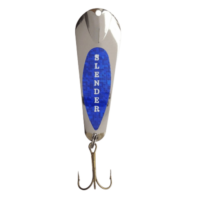 CUSTOM JIGS & SPINS SLENDER SPOON 1/8 OZ - SILVER/BLUE