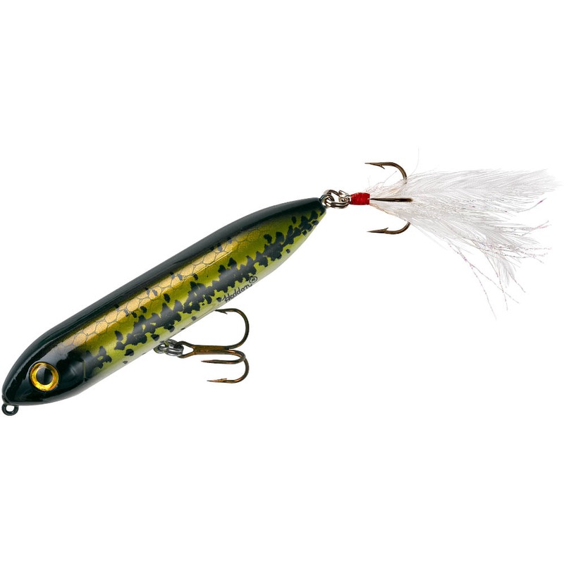 Heddon Super Spook Jr. Feather Dressed 3 1/2 inch Topwater Walker