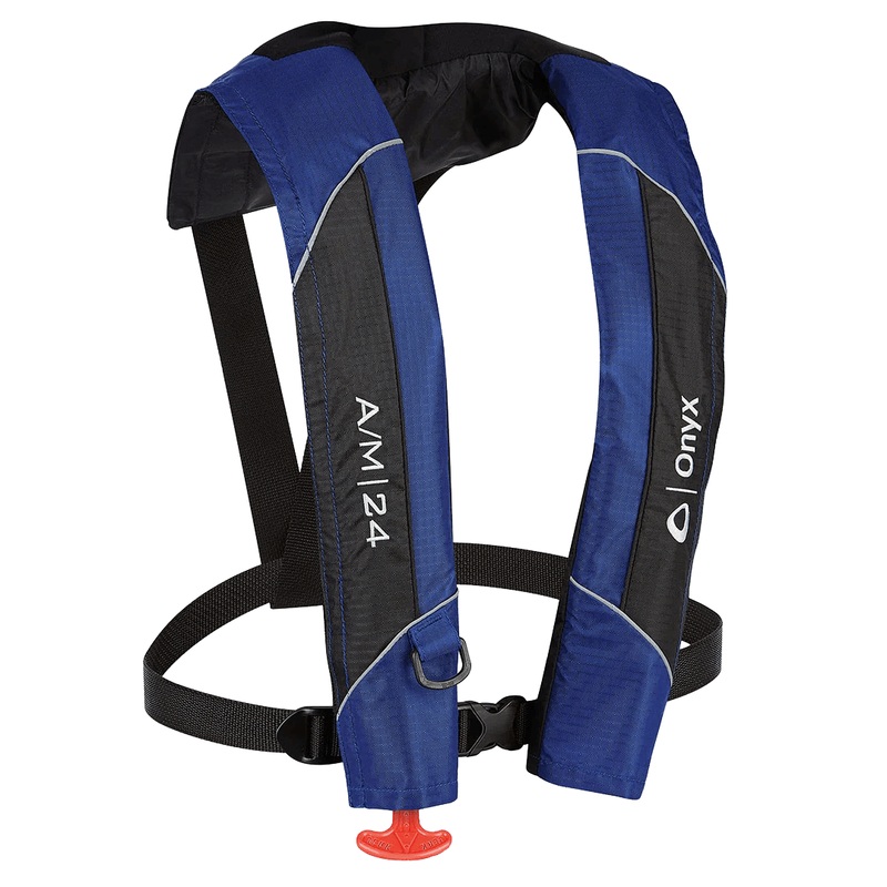 A/M-24 AUTOMATIC/MANUAL INFLATABLE PFD - BLUE - UNIVERSAL SIZE