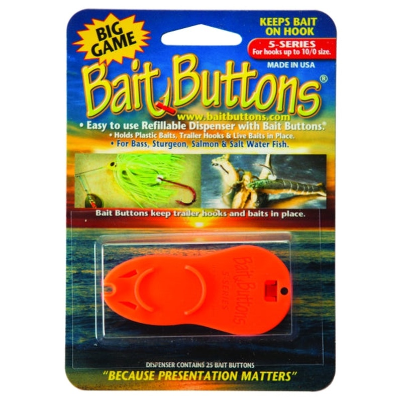 Bait Buttons Big Game Bait Button Dispenser w/ 25 Big Game Bait Buttons