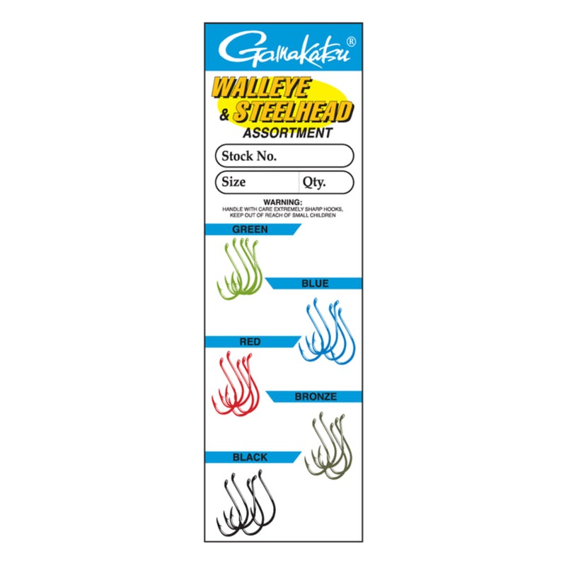 Gamakatsu Multi-Color Walleye and Steelhead Hook 25-Piece Assortment