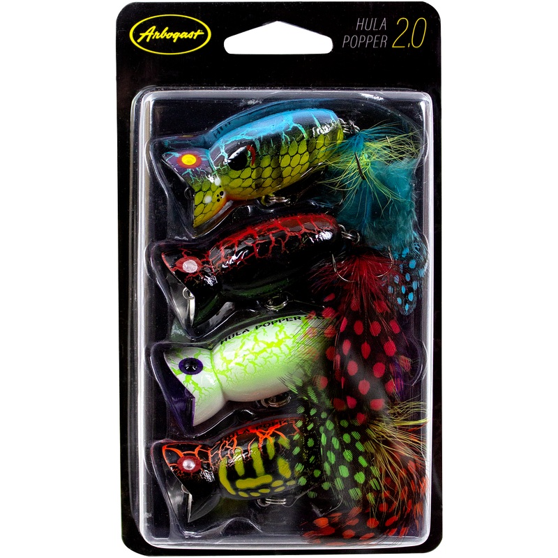 Arbogast Hula Popper 2.0 4-Piece Variety Pack