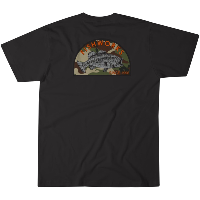 Fishworks Camo Bass Short Sleeve Tee Shirt