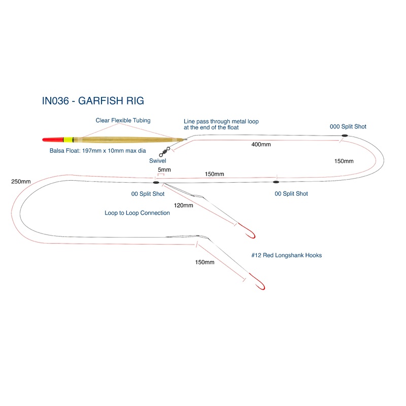 Instinct Rig Garfish Balsa Float Size 12 Hook