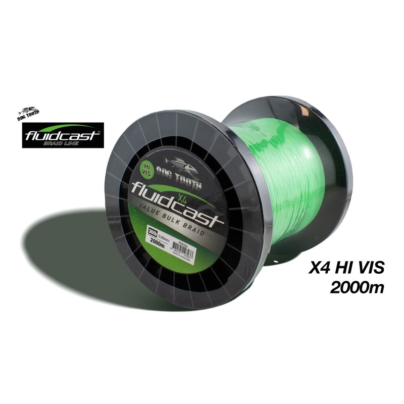 Dog Tooth Fluidcast Braid - Hi Vis Green