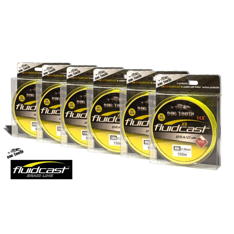 Dog Tooth Fluidcast Braid - Hi Vis Yellow X8