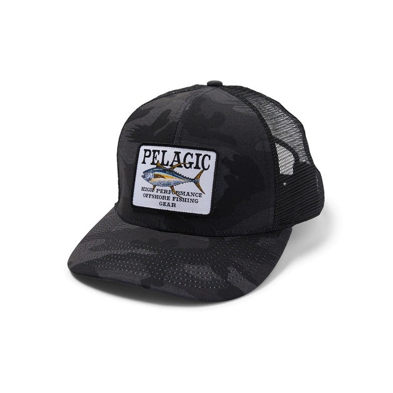 Cap Pursuit Fish Camo Snapback Black
