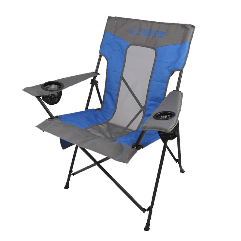 YUKON OUTFITTERS FOLDING CAMP CHAIR - BLUE/GREY