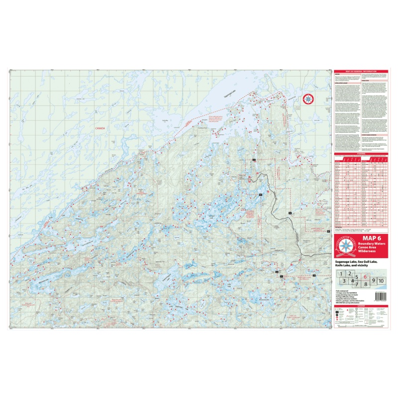 VOYAGEUR BWCA MAP 6  WESTERN GUNFLINT TRAIL: SAGANAGA & SEAGULL LAKES