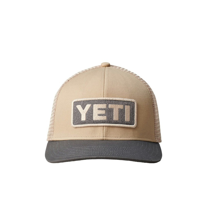 YETI Logo Badge Trucker Hat Taupe/Gray