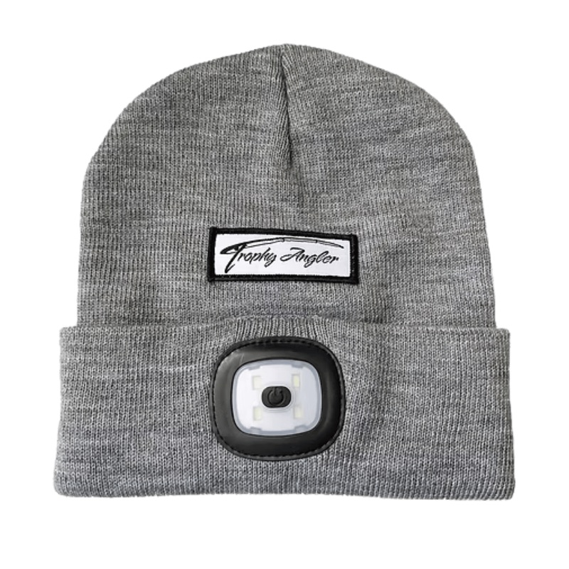 TROPHY ANGLER TROPHY RECHARGEABLE LED HAT: Lighted Beanie