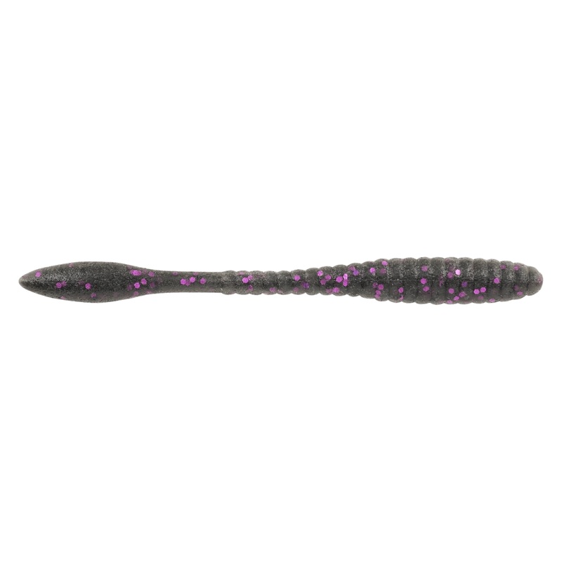 BERKLEY POWERBAIT MAXSCENT FLAT WORM FISHING LURE 4 IN- SMOKE BLACK PURPLE